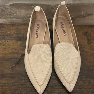 Jeffrey Campbell Textured Cream Flats